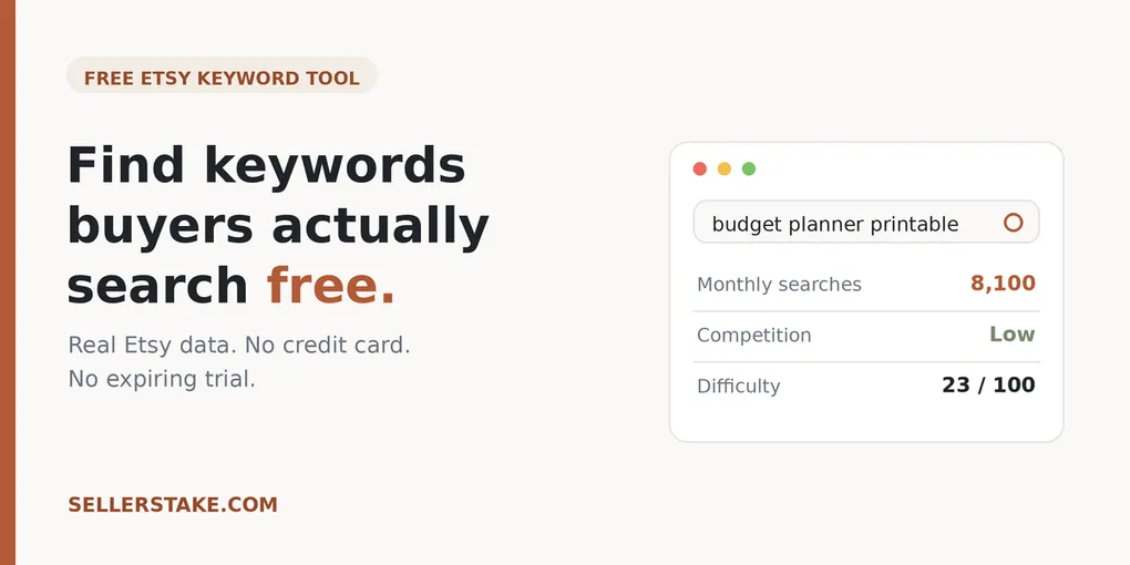 Best Free Etsy Keyword Tool (2026, Actually Free)