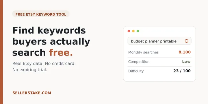 Best Free Etsy Keyword Tool (2026, Actually Free)
